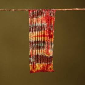 Multicolor - pure silk tie-dye shibori stole 128