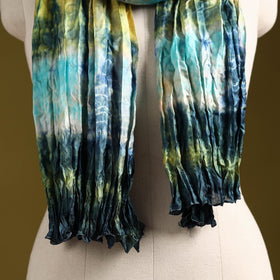 Multicolor - pure silk tie-dye shibori stole 129