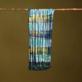 Multicolor - pure silk tie-dye shibori stole 129
