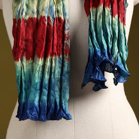Multicolor - pure silk tie-dye shibori stole 132