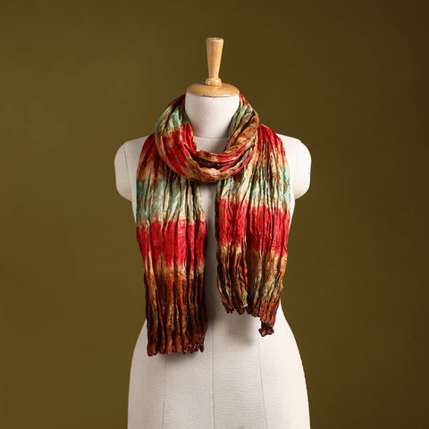 Multicolor - pure silk tie-dye shibori stole 133