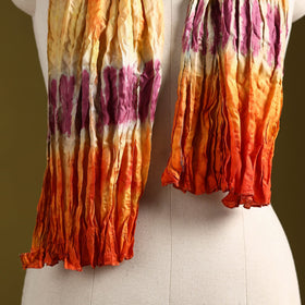 Multicolor - pure silk tie-dye shibori stole 134