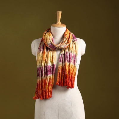 Multicolor - pure silk tie-dye shibori stole 134