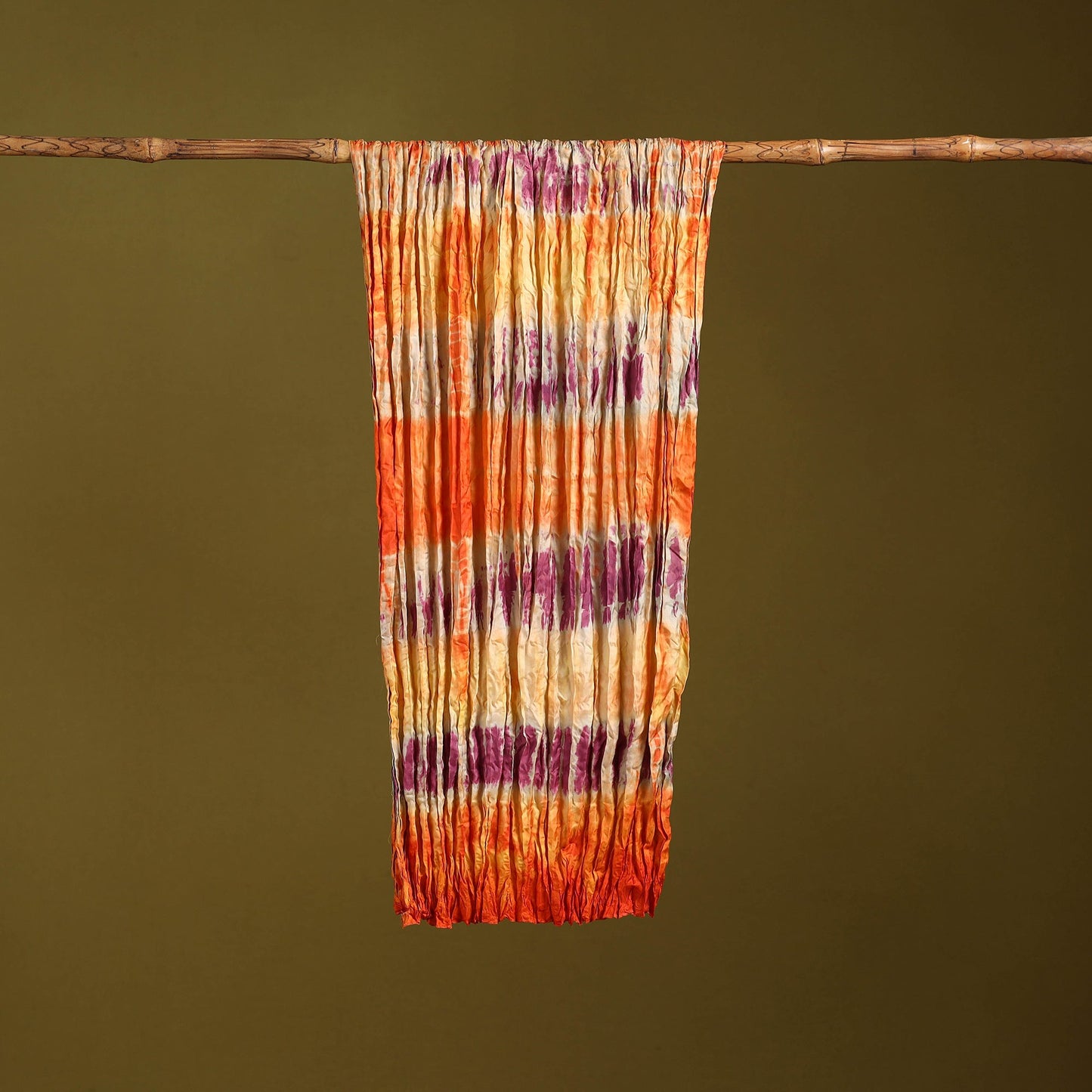 Multicolor - pure silk tie-dye shibori stole 134