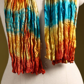 Multicolor - pure silk tie-dye shibori stole 135