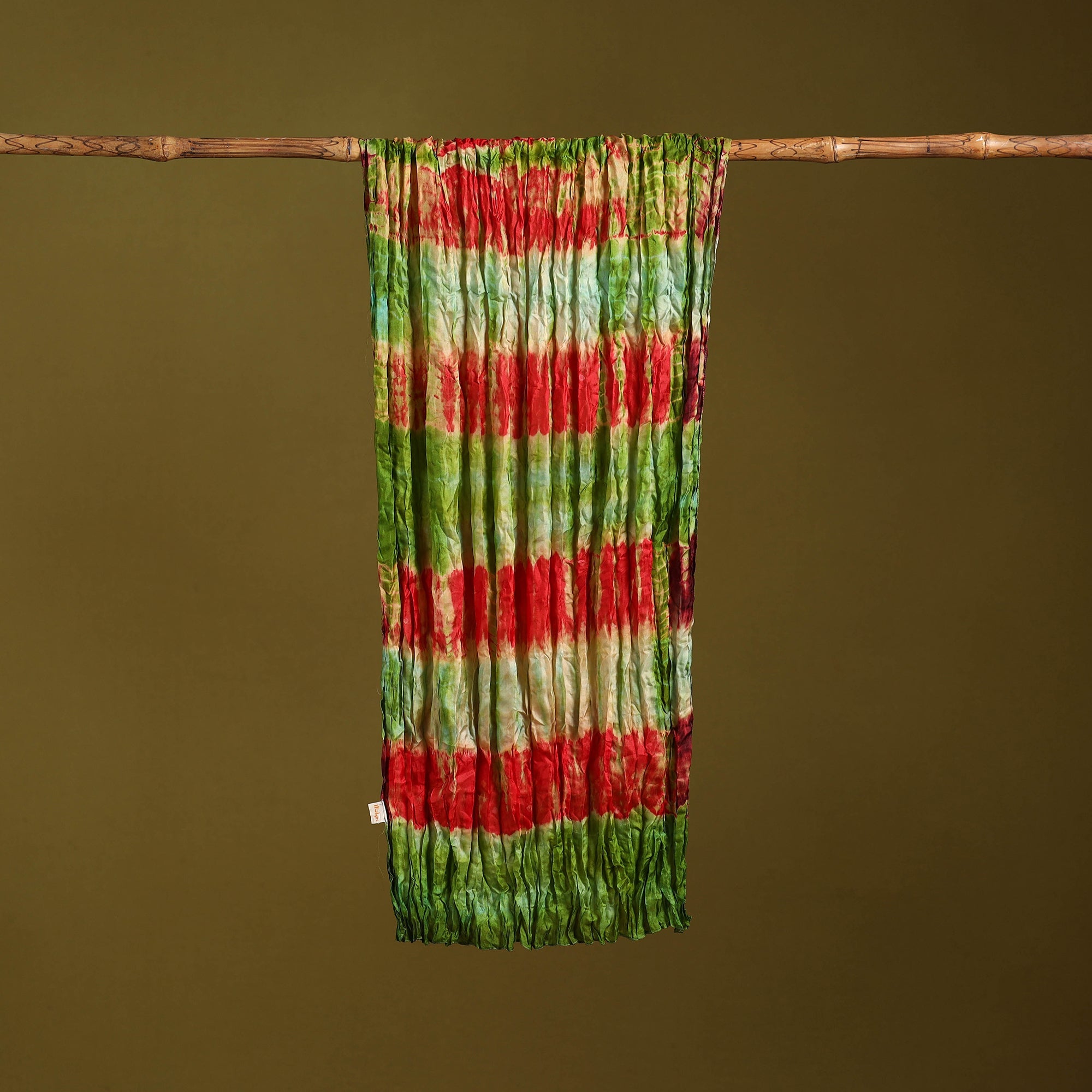 Multicolor - pure silk tie-dye shibori stole 136