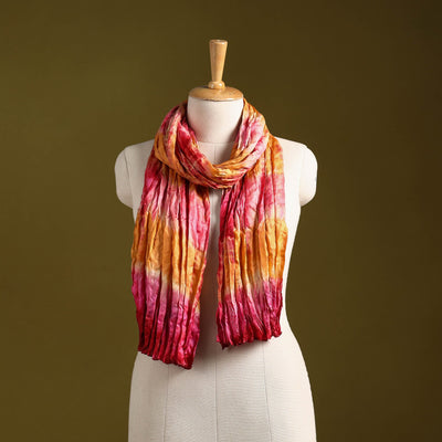 Multicolor - pure silk tie-dye shibori stole 98