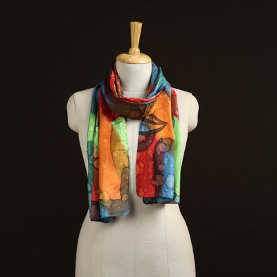 Pure silk tie-dye stole 52 - handcrafted