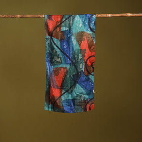 Multicolor - pure silk tie-dye stole 53 - handcrafted