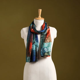 Multicolor - pure silk tie-dye stole 53 - handcrafted