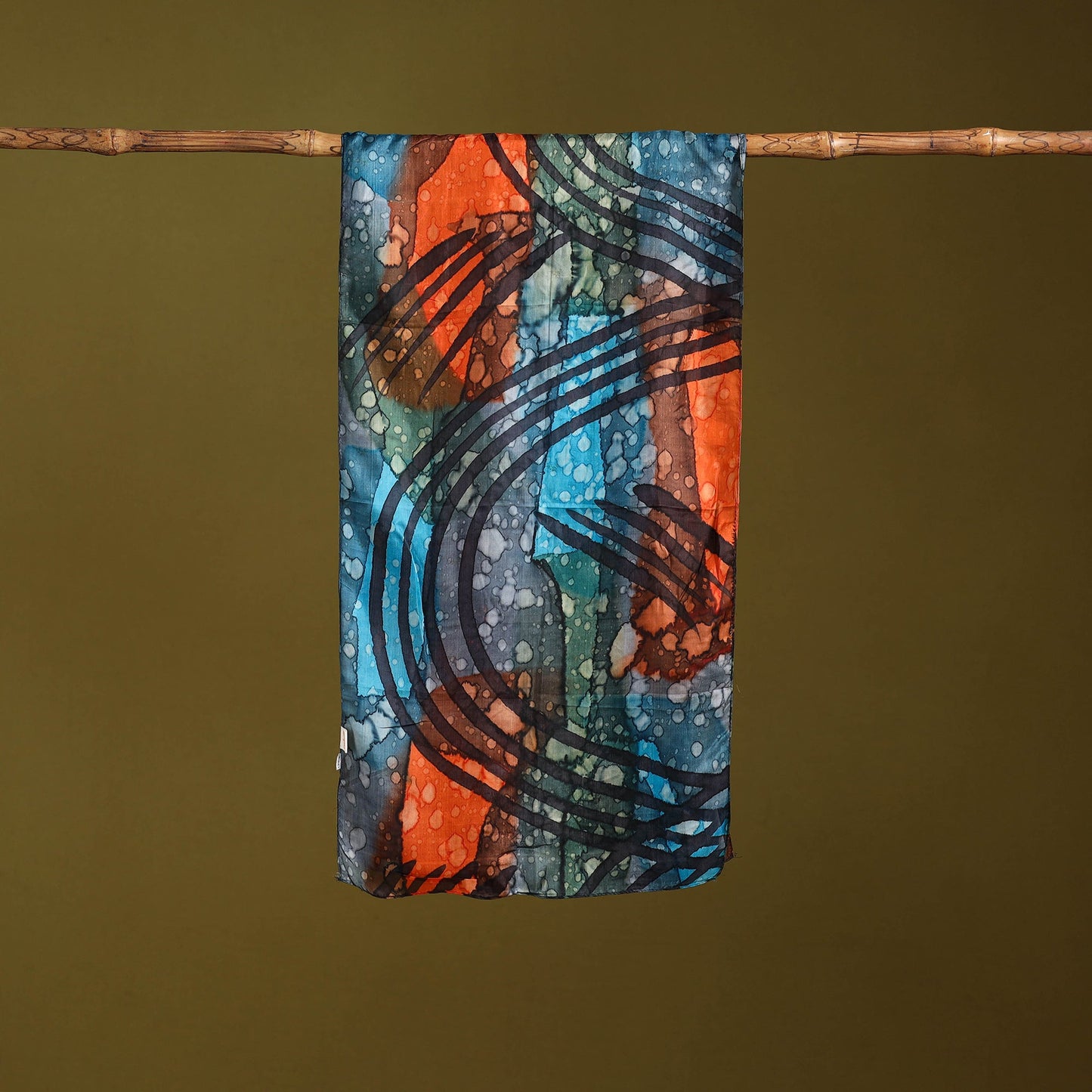 Multicolor - pure silk tie-dye stole 55 - handcrafted