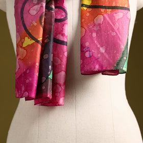 Multicolor - pure silk tie-dye stole 57 - handcrafted