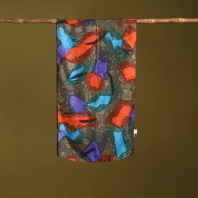 Multicolor - pure silk tie-dye stole 60 - handcrafted