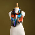Multicolor - pure silk tie-dye stole 60 - handcrafted