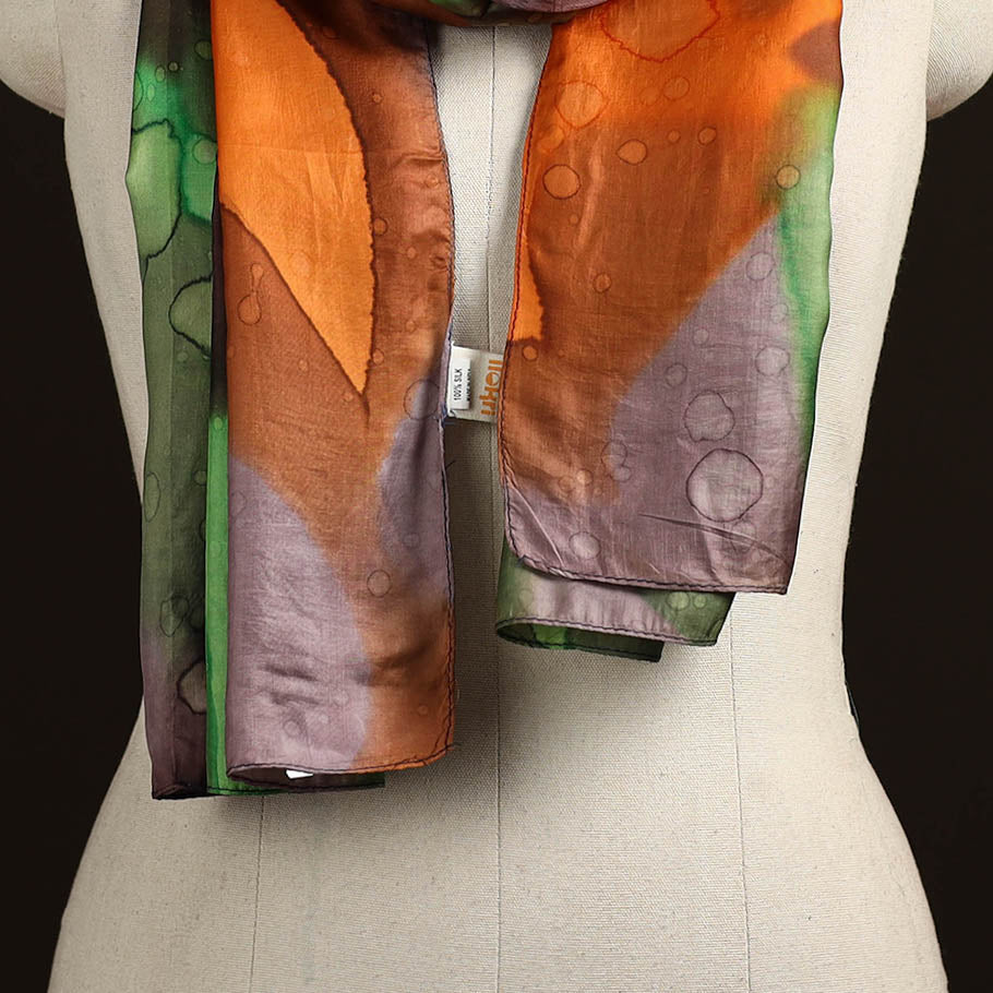 Pure silk tie-dye stole 60 - handcrafted