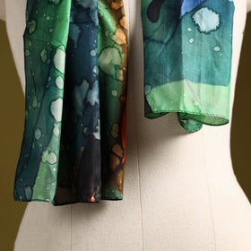 Multicolor - pure silk tie-dye stole 62 - handcrafted