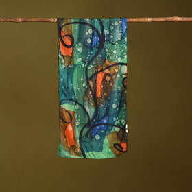 Multicolor - pure silk tie-dye stole 62 - handcrafted