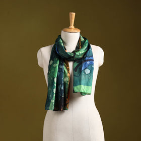 Multicolor - pure silk tie-dye stole 62 - handcrafted