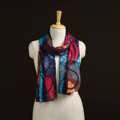 Pure silk tie-dye stole 63 - handcrafted