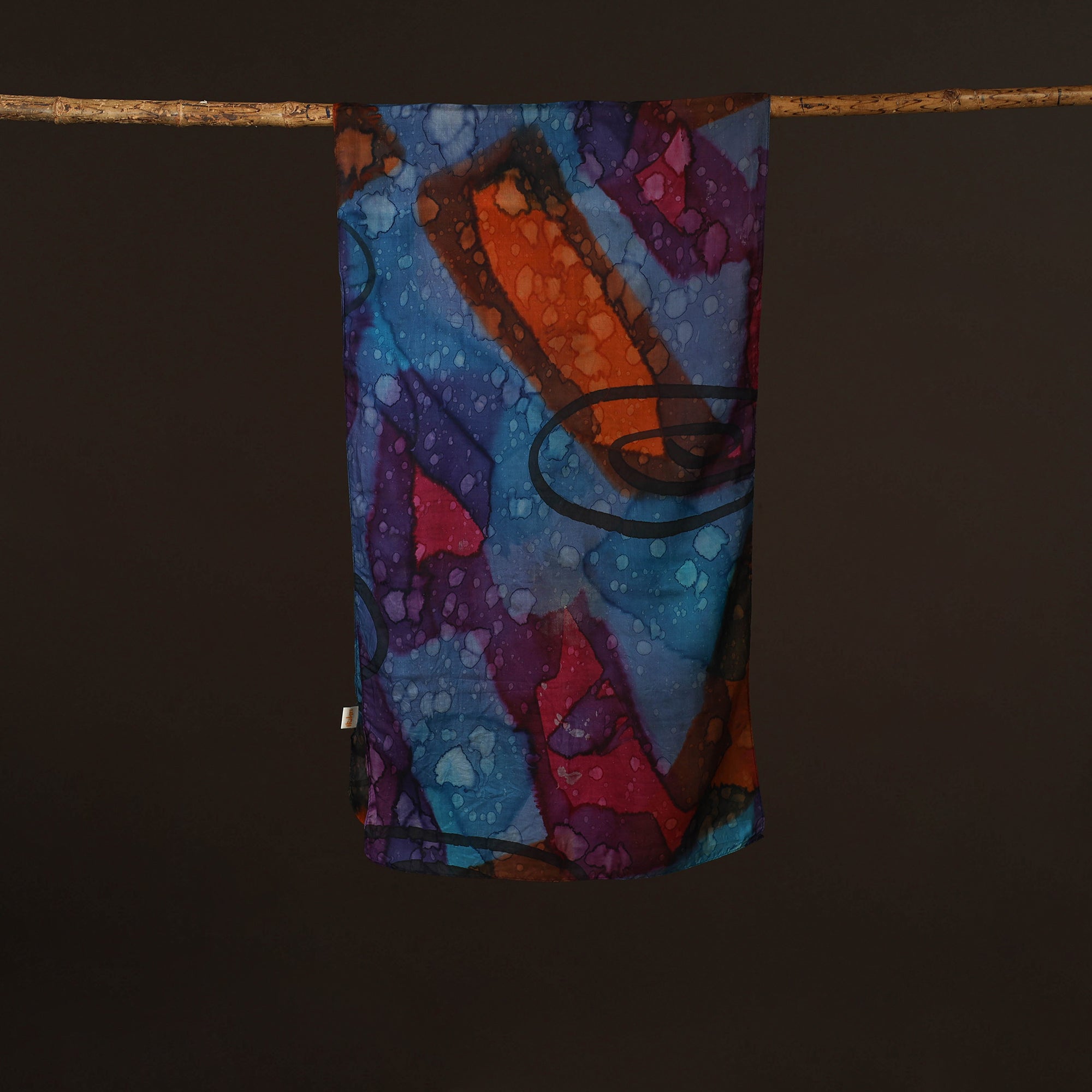 Pure silk tie-dye stole 68 - handcrafted