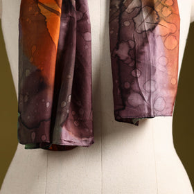 Multicolor - pure silk tie-dye stole 68 - handcrafted