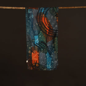 Pure silk tie-dye stole 70 - handcrafted