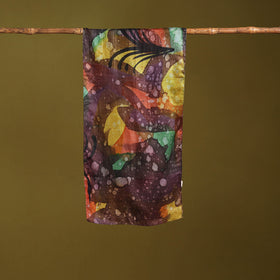 Multicolor - pure silk tie-dye stole 74 - handcrafted