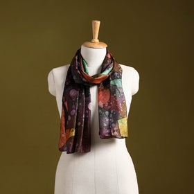 Multicolor - pure silk tie-dye stole 74 - handcrafted