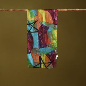 Multicolor - pure silk tie-dye stole 75 - handcrafted