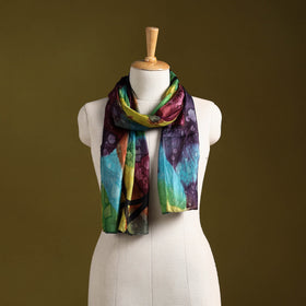 Multicolor - pure silk tie-dye stole 75 - handcrafted