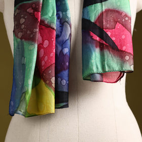 Multicolor - pure silk tie-dye stole 76 - handcrafted