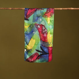 Multicolor - pure silk tie-dye stole 76 - handcrafted