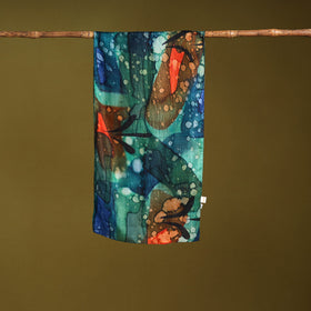 Multicolor - pure silk tie-dye stole 77 - handcrafted