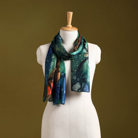 Multicolor - pure silk tie-dye stole 78 - handcrafted