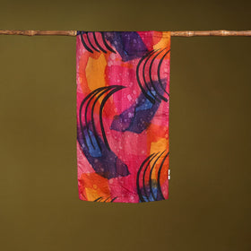 Multicolor - pure silk tie-dye stole 81 - handcrafted