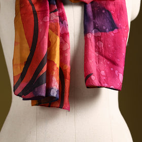 Multicolor - pure silk tie-dye stole 81 - handcrafted