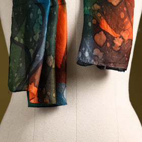 Multicolor - pure silk tie-dye stole 84 - handcrafted