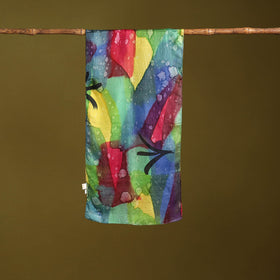 Multicolor - pure silk tie-dye stole 85 - handcrafted