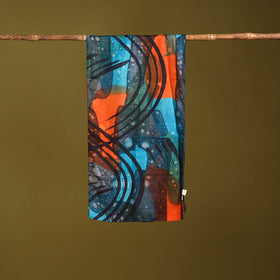 Multicolor - pure silk tie-dye stole 88 - handcrafted