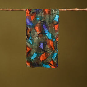 Multicolor - pure silk tie-dye stole 89 - handcrafted