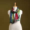 Multicolor - pure silk tie-dye stole 94 - handcrafted