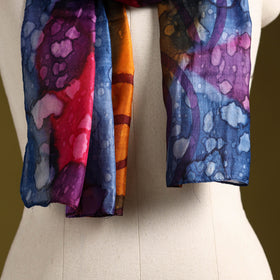 Multicolor - pure silk tie-dye stole 95 - handcrafted