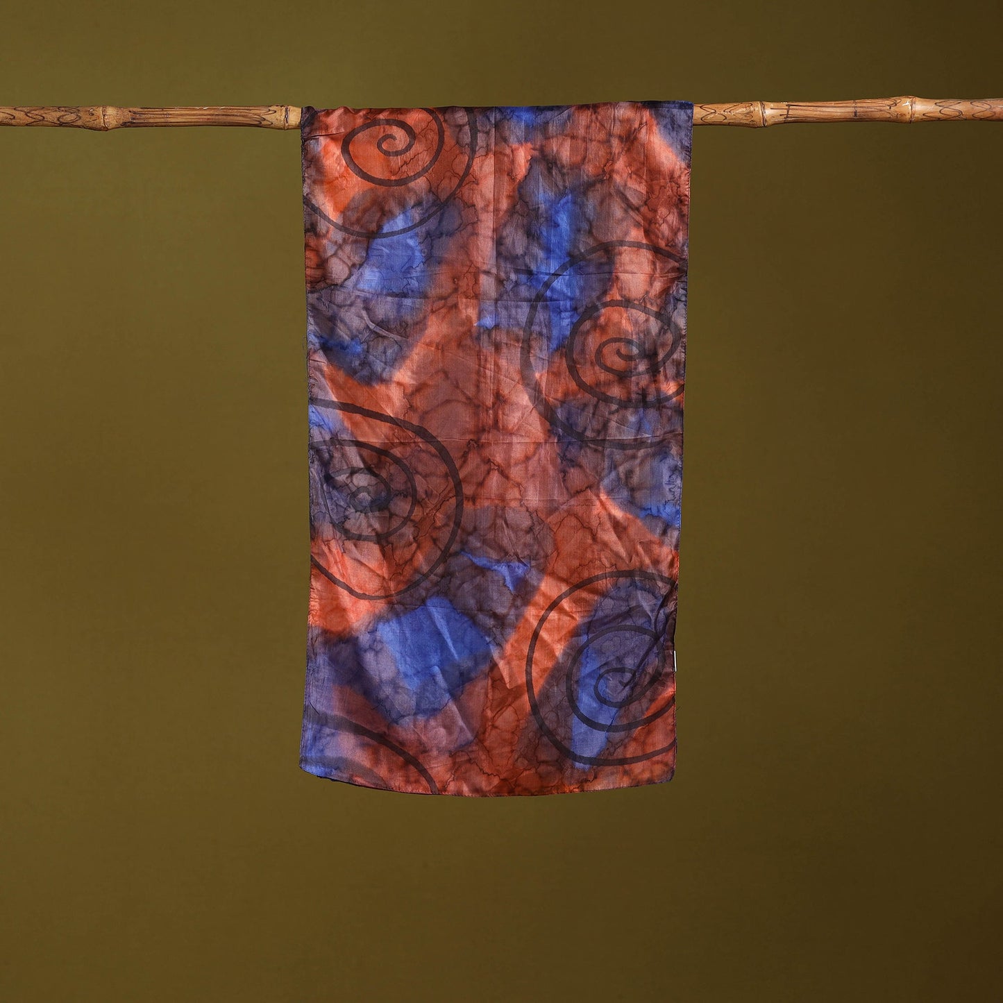 Multicolor - pure silk tie-dye stole 97 - handcrafted