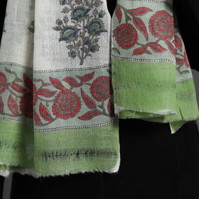 Buy Pure Wool Block Print Multicolor Sanganeri Stole