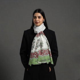 Buy Pure Wool Block Print Multicolor Sanganeri Stole