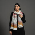 Multicolor - pure wool sanganeri stole 42 - handcrafted