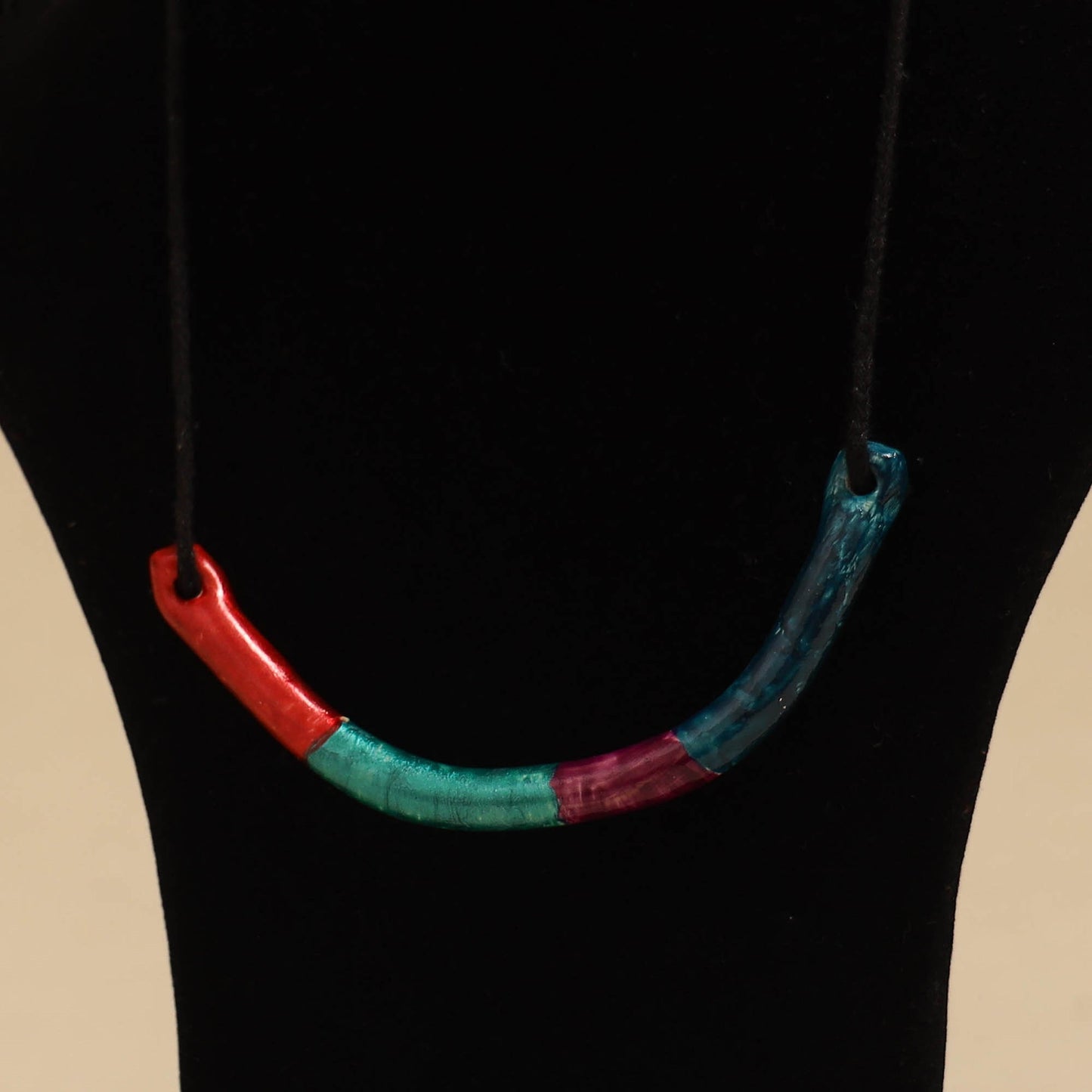 Quirklets handpainted clay pendant necklace 02 - handcrafted