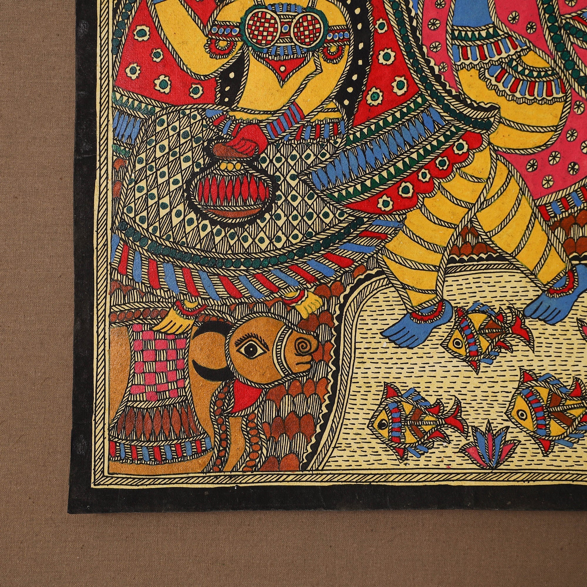 Handpainted madhubani painting by hira devi (14 x 11 in) 33