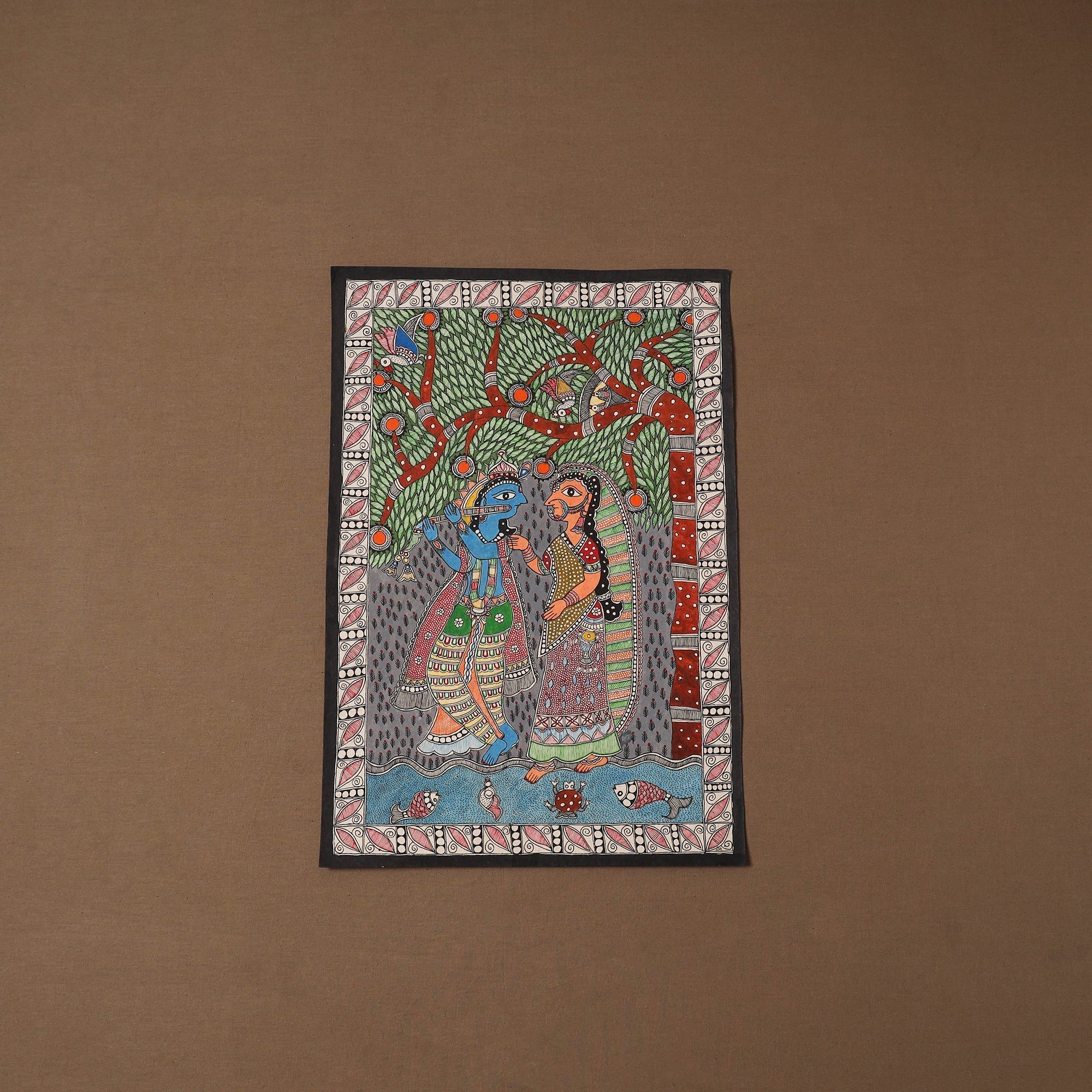 Handpainted madhubani painting by hira devi (22 x 15 in) 19