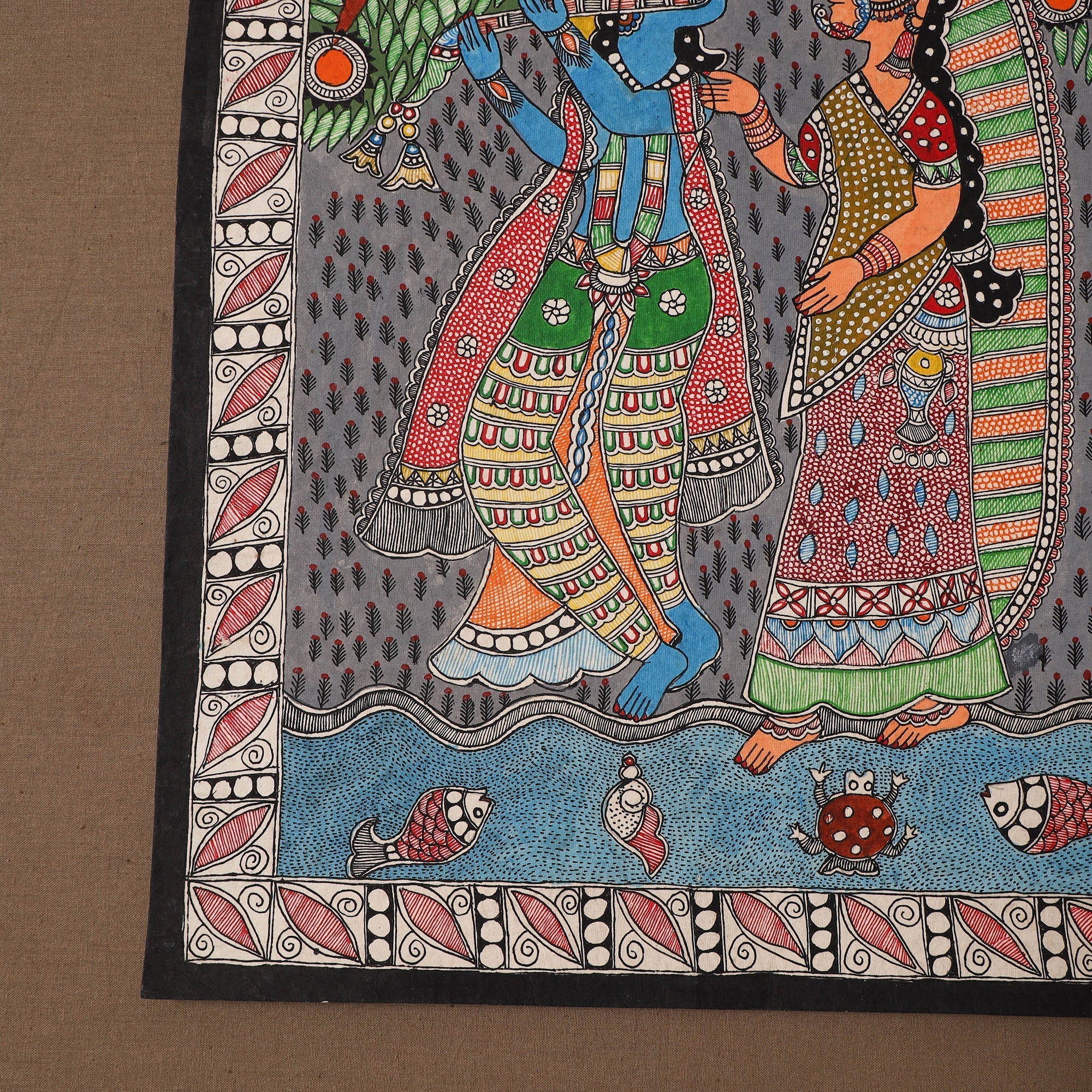 Handpainted madhubani painting by hira devi (22 x 15 in) 19